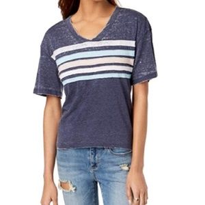 Ultra Flirt Top Juniors Striped Football T-Shirt
